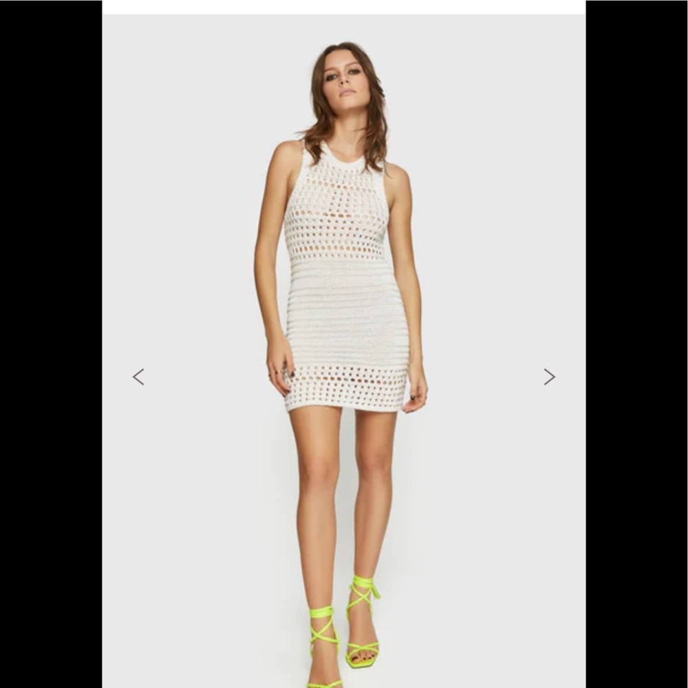 REBECCA MINKOFF LILY CROCHET White Sleeveless Dress S
